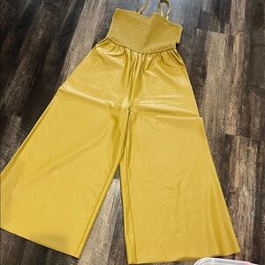 New Pilcro Smocked Bodice Wide-Leg Jumpsuit sz S